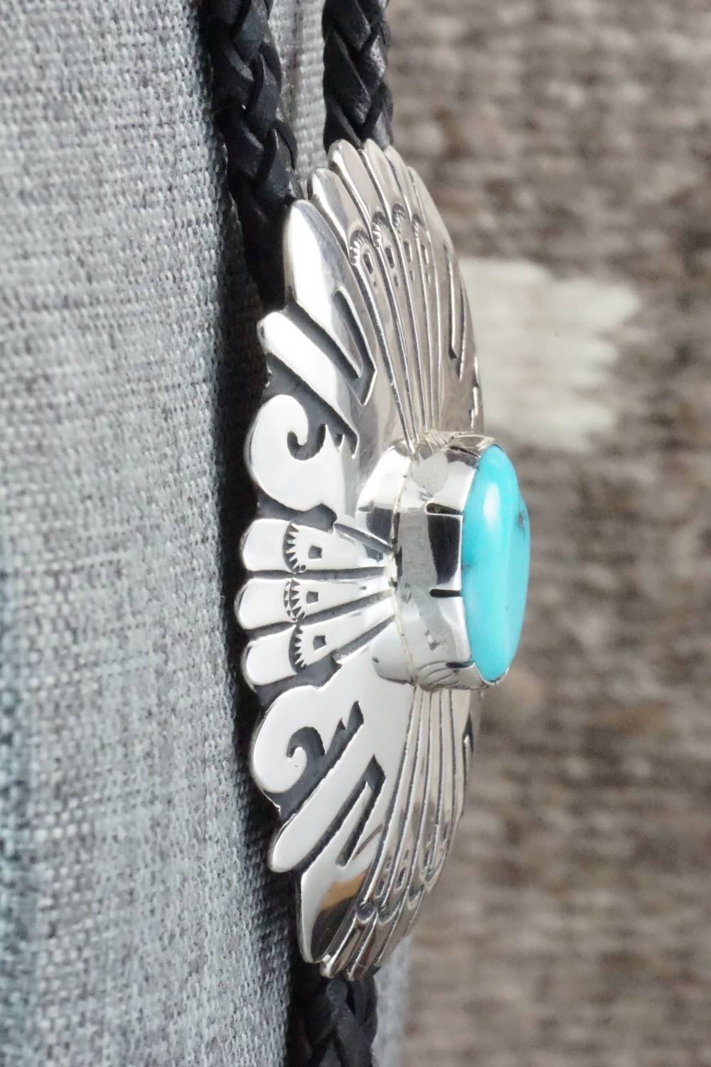 Turquoise & Sterling Silver Bolo Tie - Rosita Singer