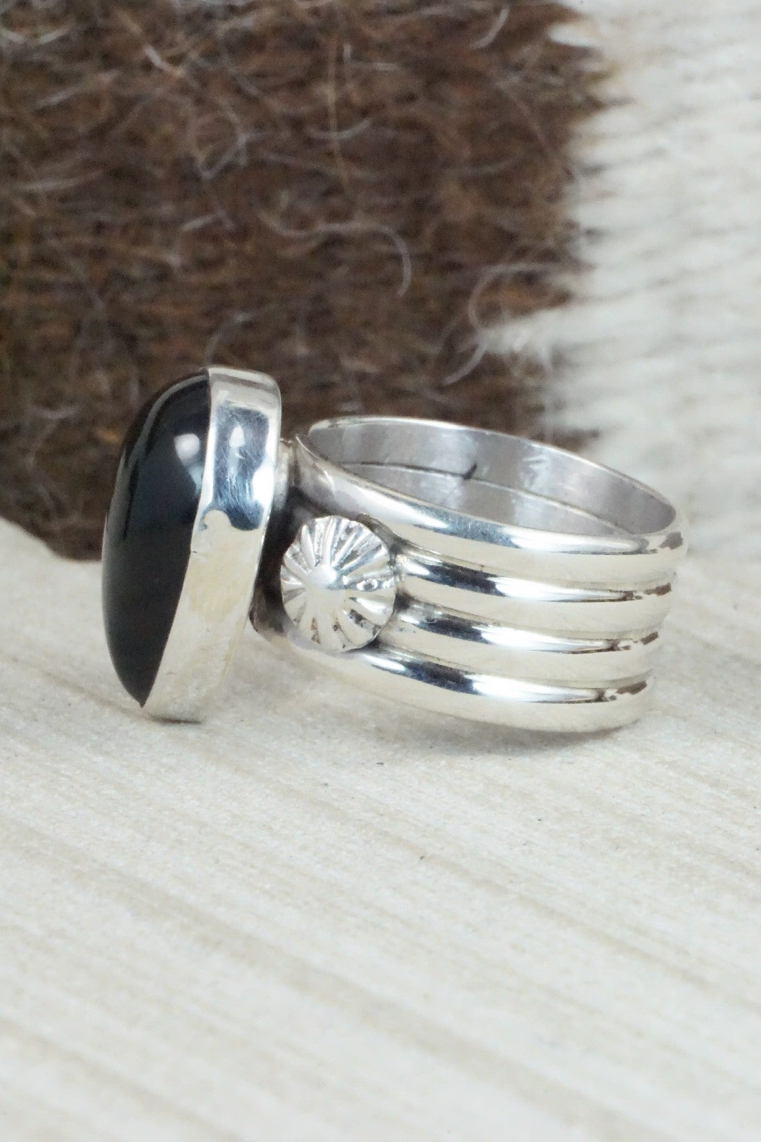 Onyx & Sterling Silver Ring - Ben Begay - Size 8.25