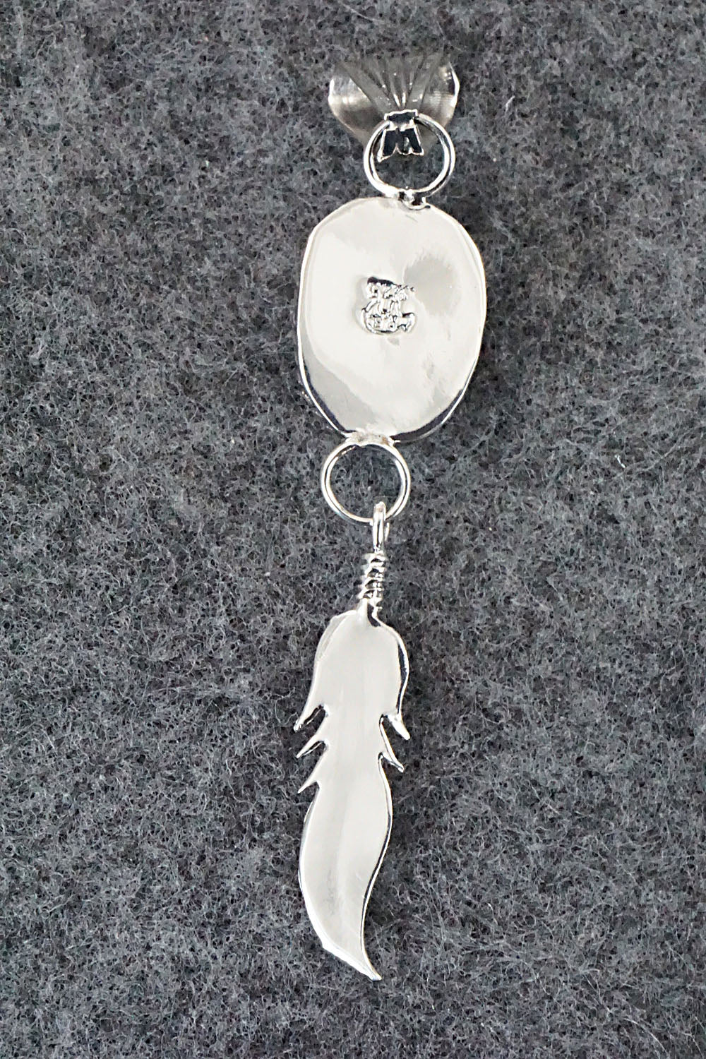 White Buffalo & Sterling Silver Pendant - Gregg Yazzie