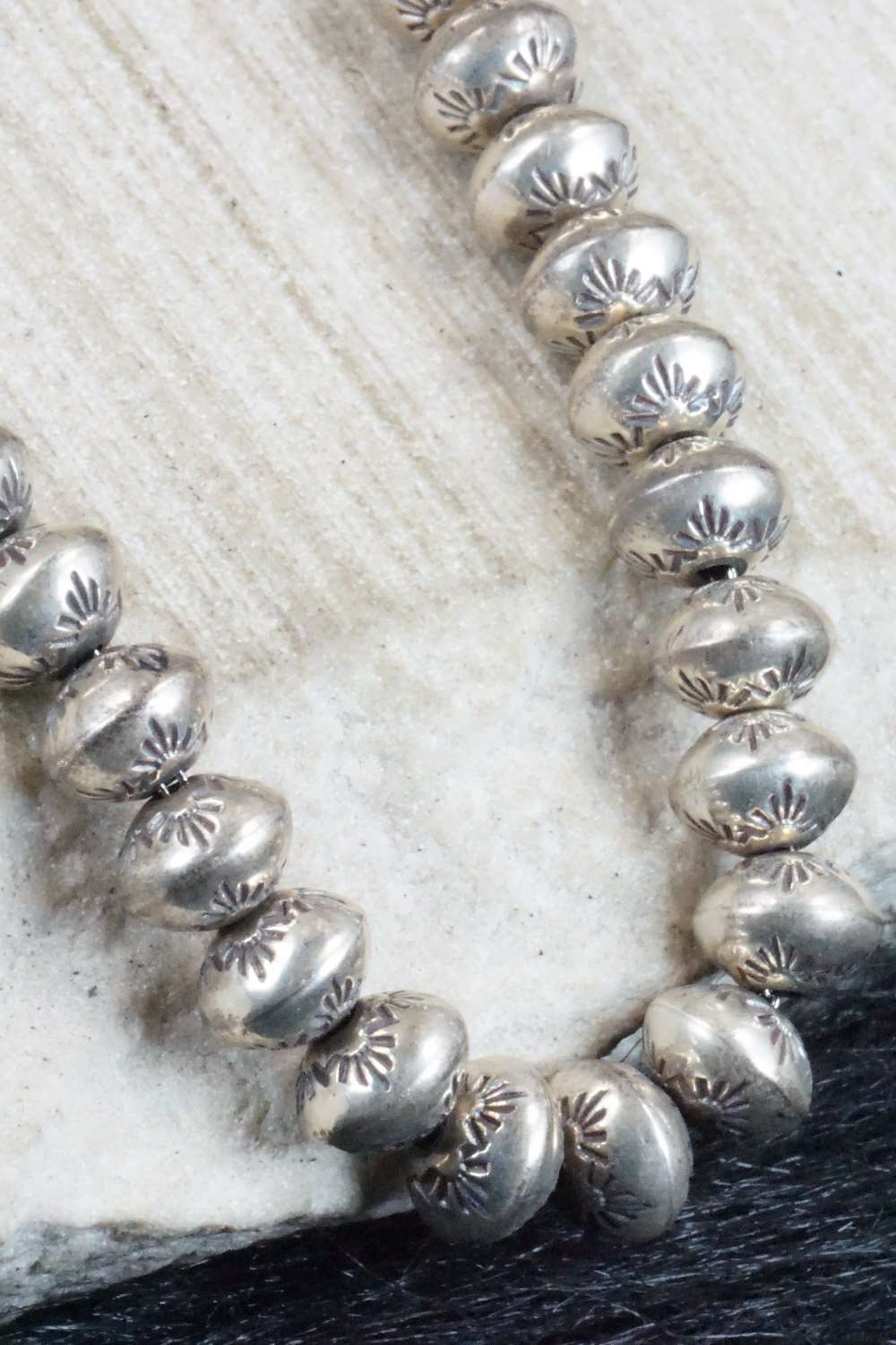 Sterling Silver Navajo Pearl Necklace - Navajo