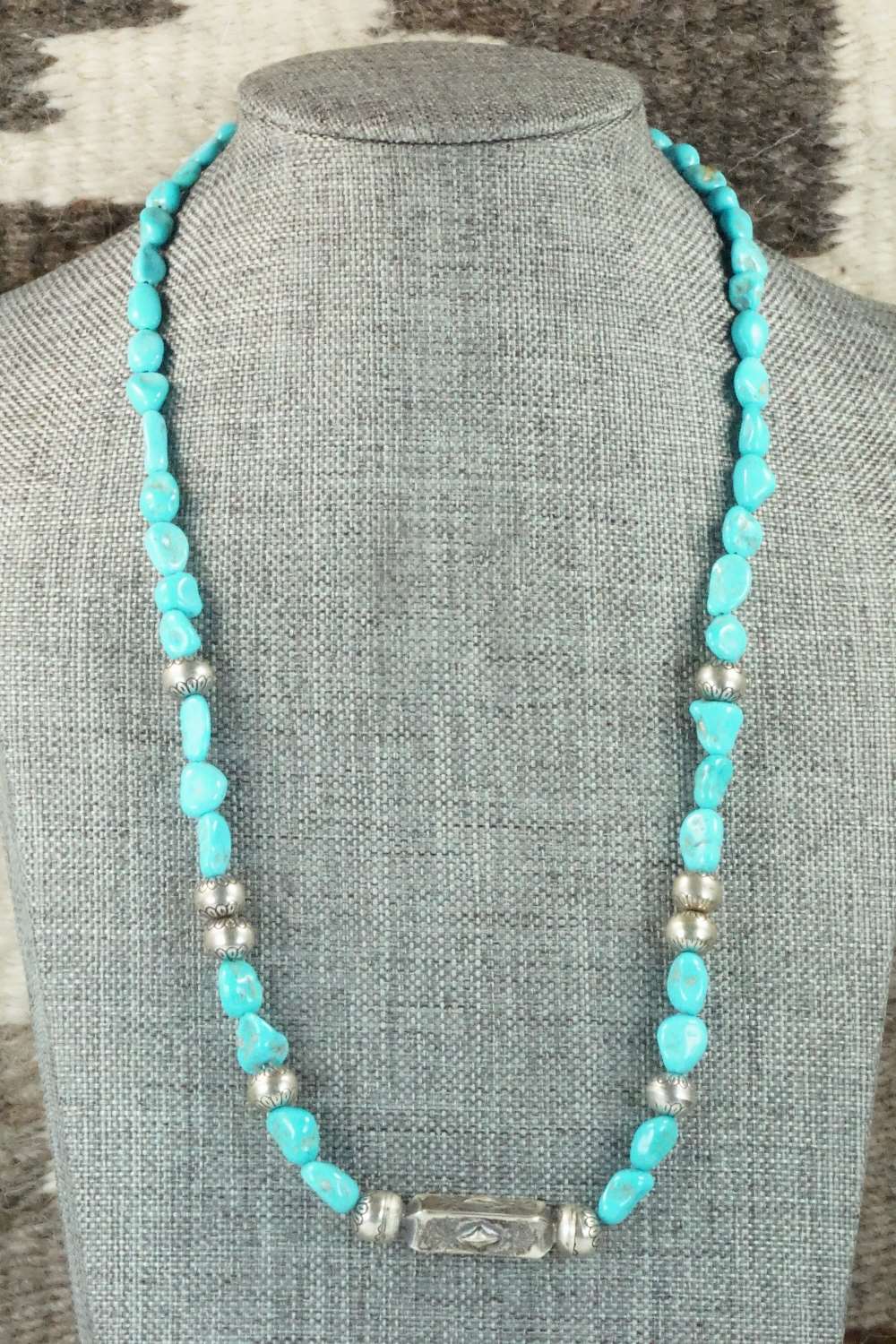 Turquoise & Sterling Silver Necklace - Navajo
