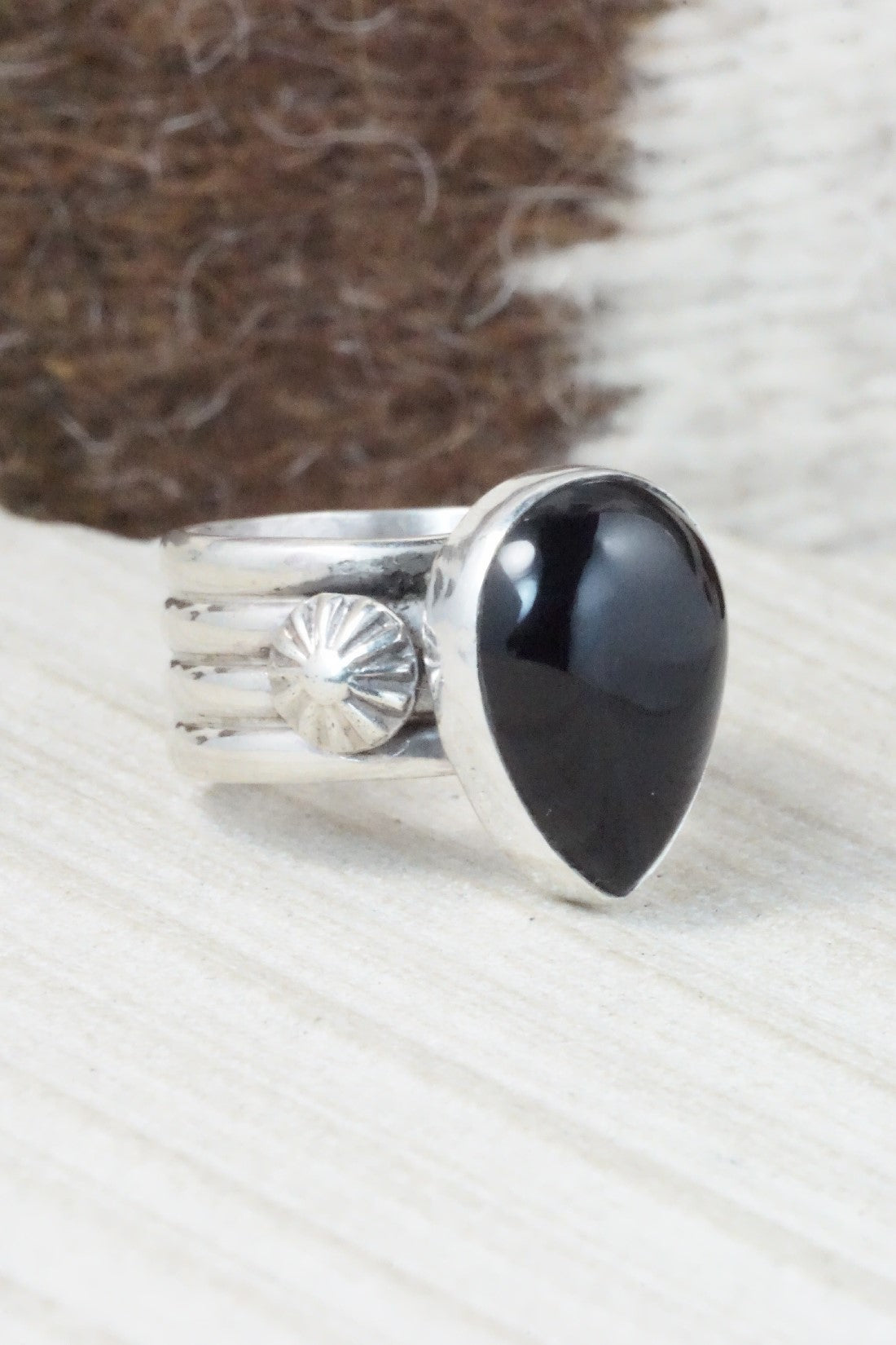 Onyx & Sterling Silver Ring - Ben Begay - Size 8.25