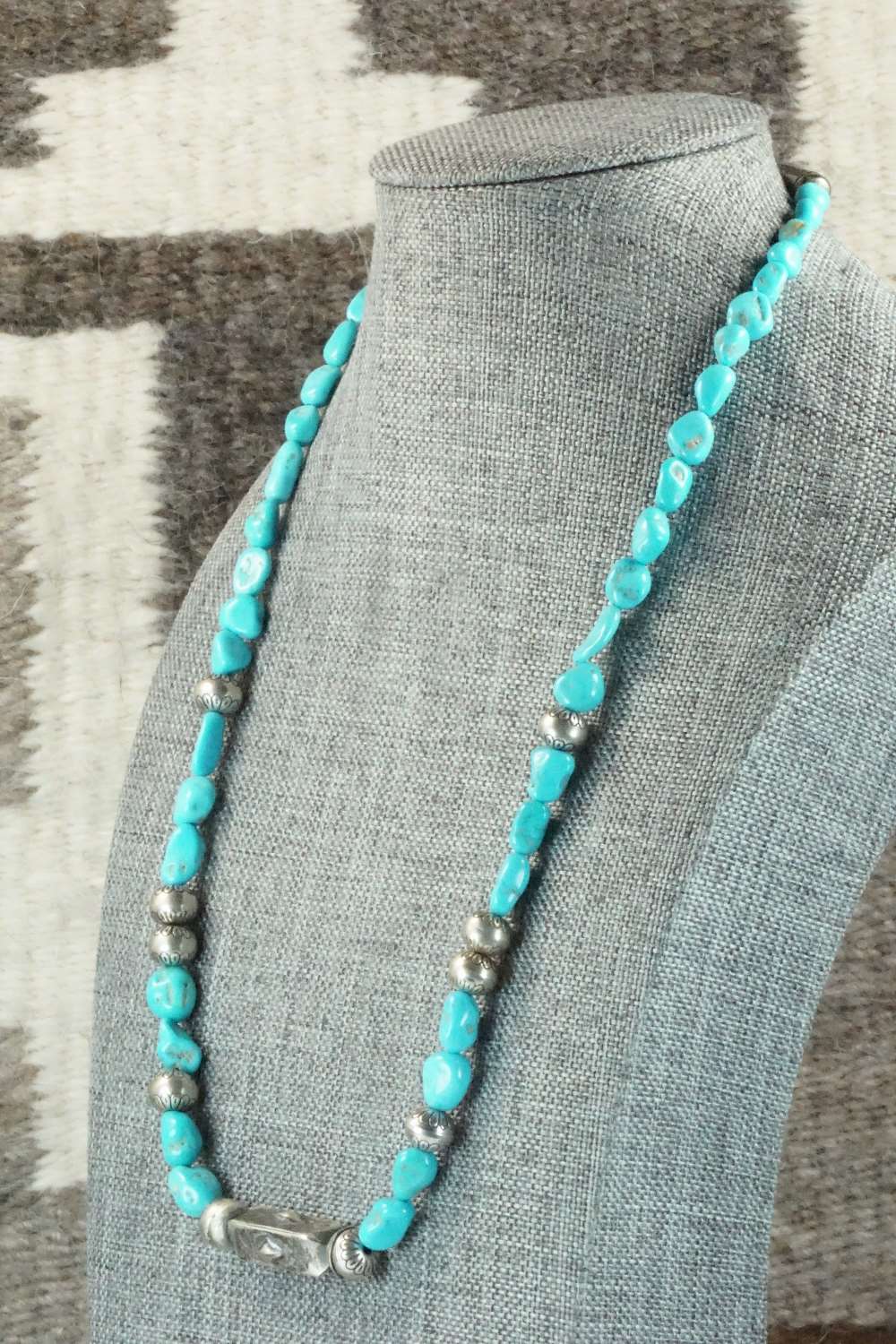 Turquoise & Sterling Silver Necklace - Navajo
