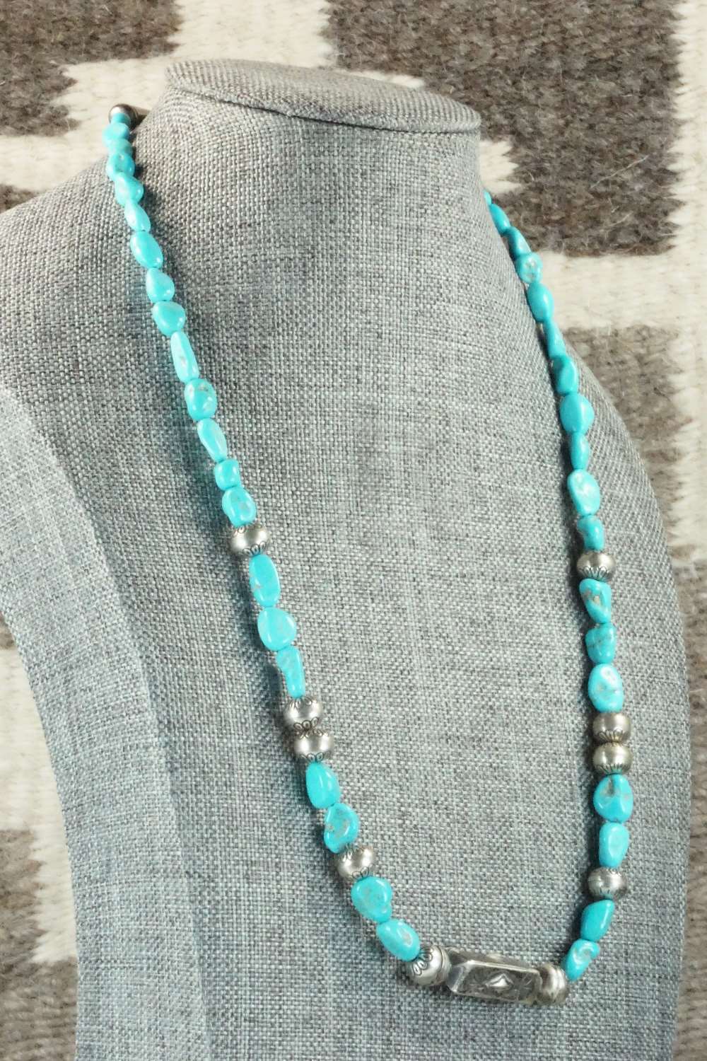 Turquoise & Sterling Silver Necklace - Navajo