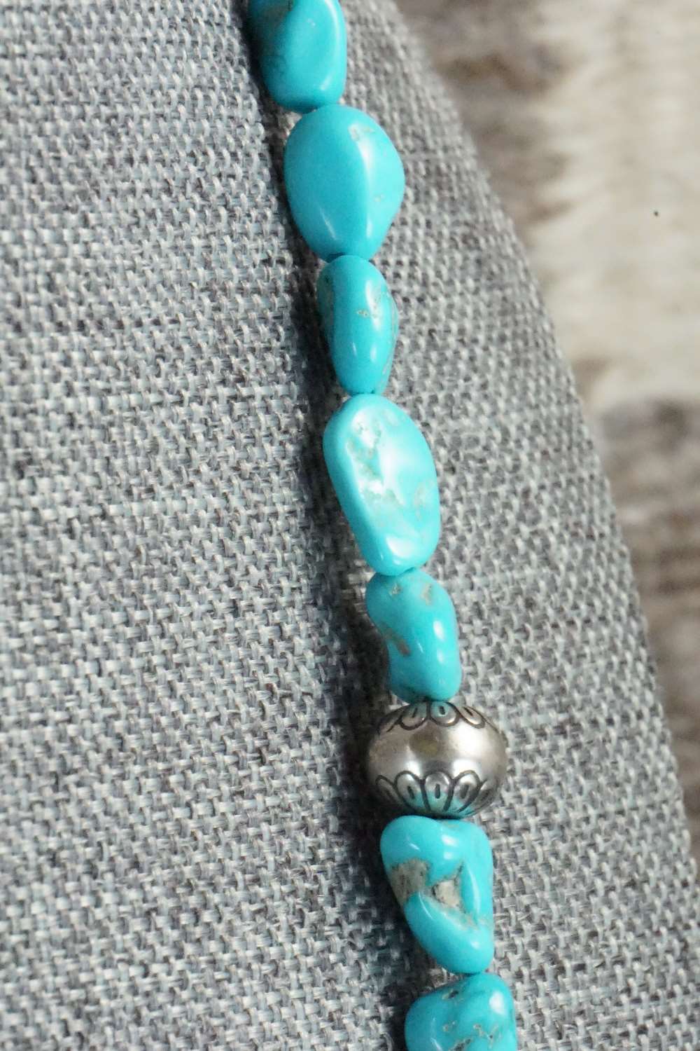 Turquoise & Sterling Silver Necklace - Navajo