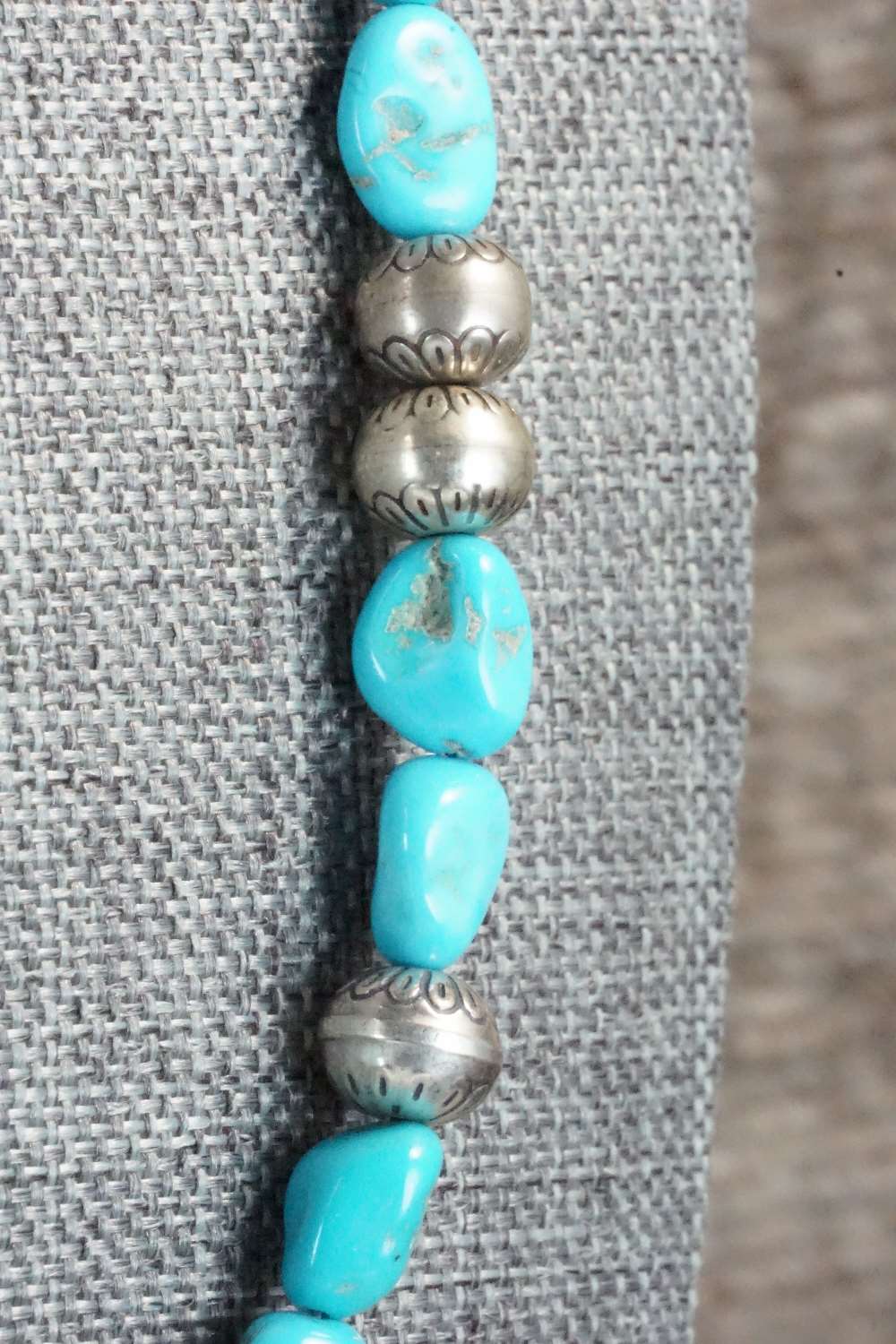 Turquoise & Sterling Silver Necklace - Navajo