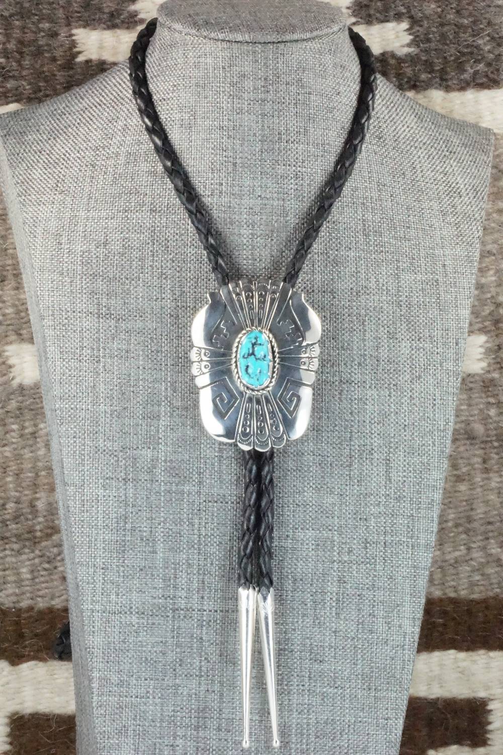 Turquoise & Sterling Silver Bolo Tie - Rosita Singer