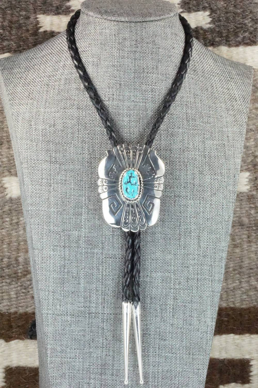 Turquoise & Sterling Silver Bolo Tie - Rosita Singer