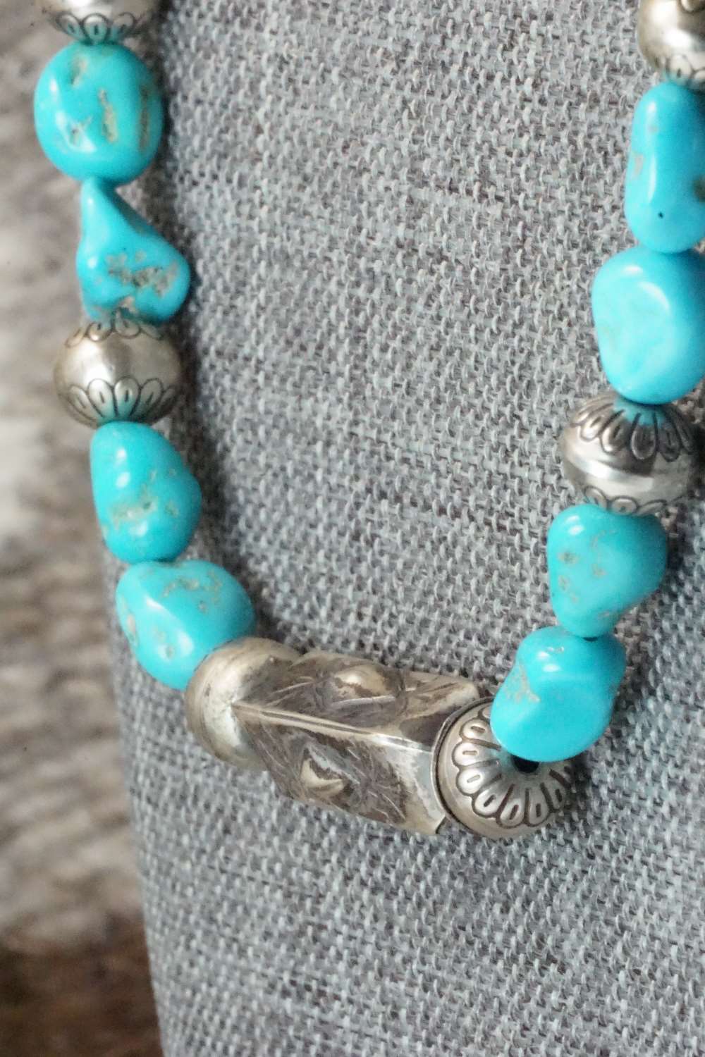 Turquoise & Sterling Silver Necklace - Navajo