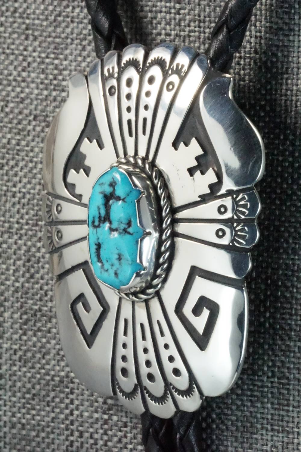 Turquoise & Sterling Silver Bolo Tie - Rosita Singer
