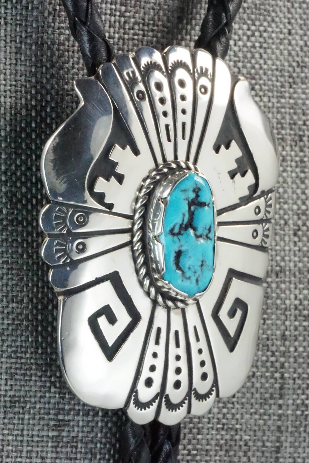 Turquoise & Sterling Silver Bolo Tie - Rosita Singer