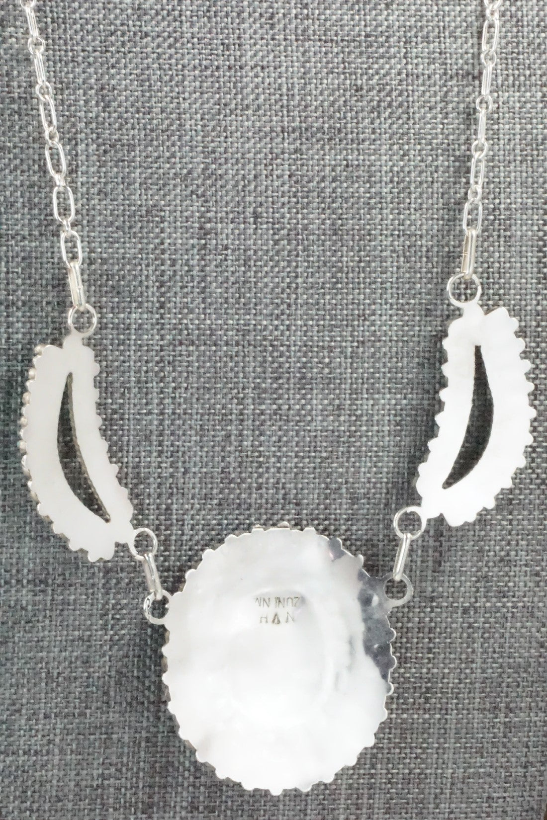 Turquoise & Sterling Silver Necklace and Earrings Set - Vergie Lonjose