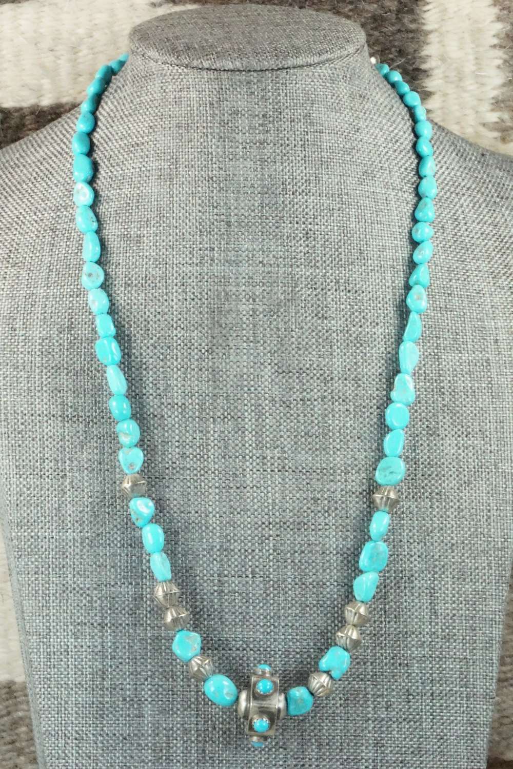 Turquoise & Sterling Silver Necklace - Navajo