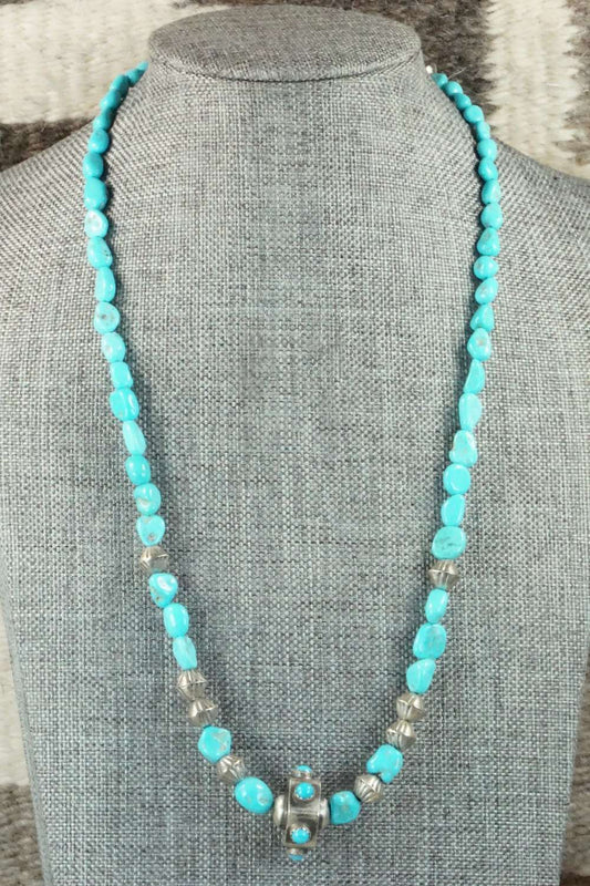 Turquoise & Sterling Silver Necklace - Navajo