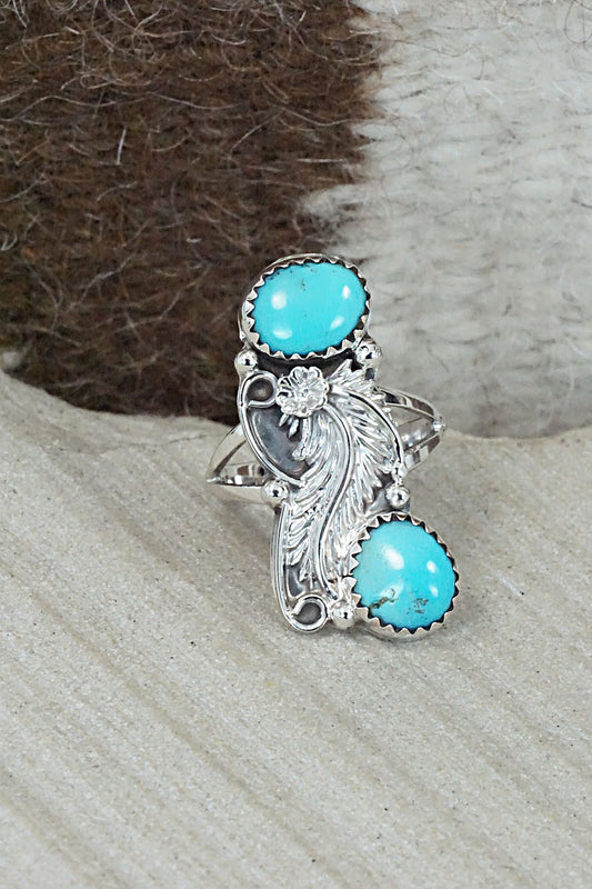 Turquoise & Sterling Silver Ring - William Begay - Size 6