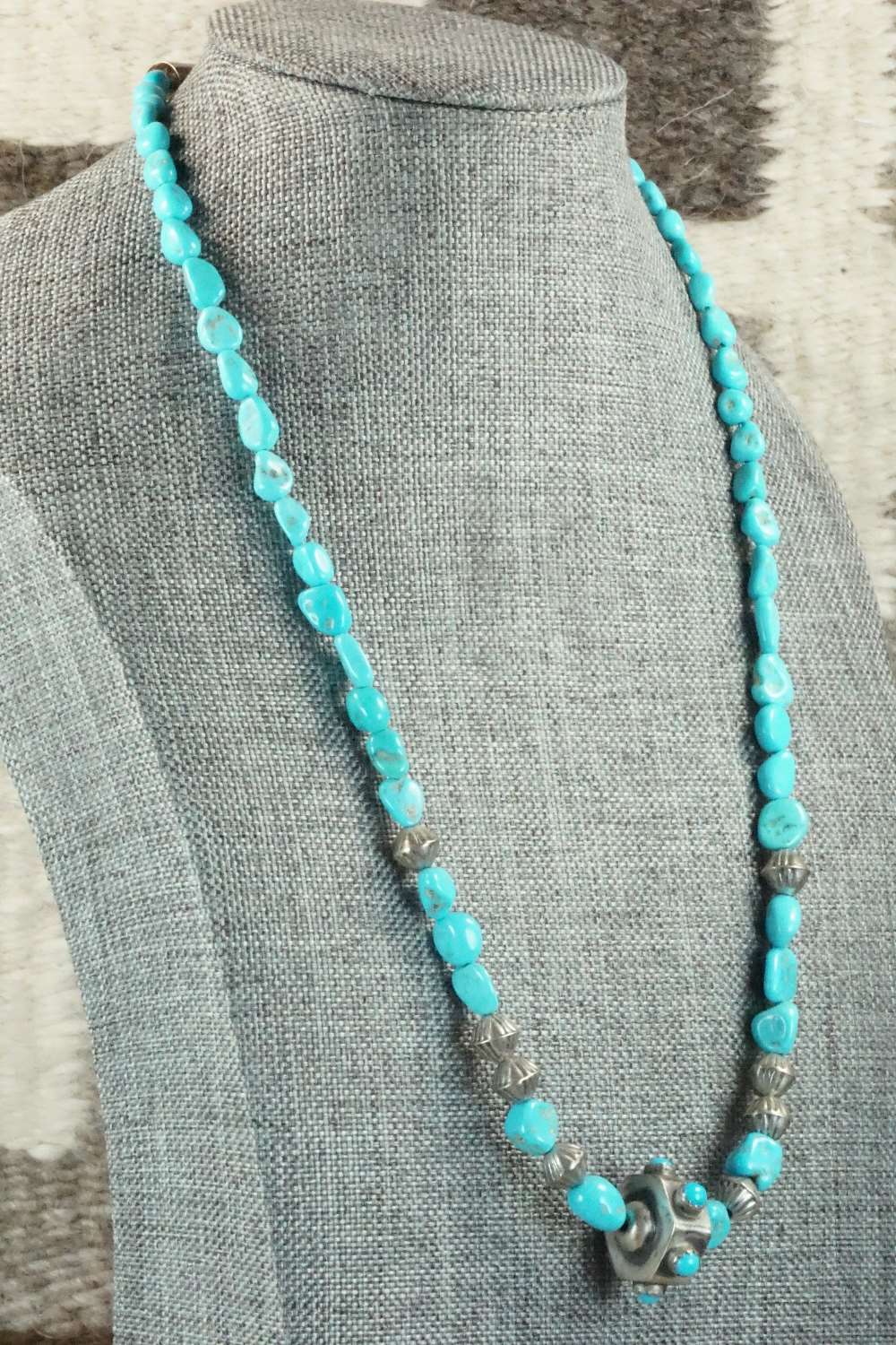 Turquoise & Sterling Silver Necklace - Navajo