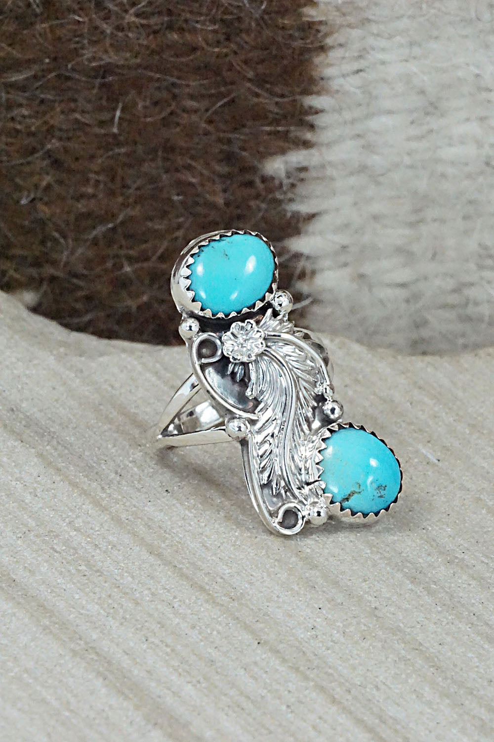 Turquoise & Sterling Silver Ring - William Begay - Size 6