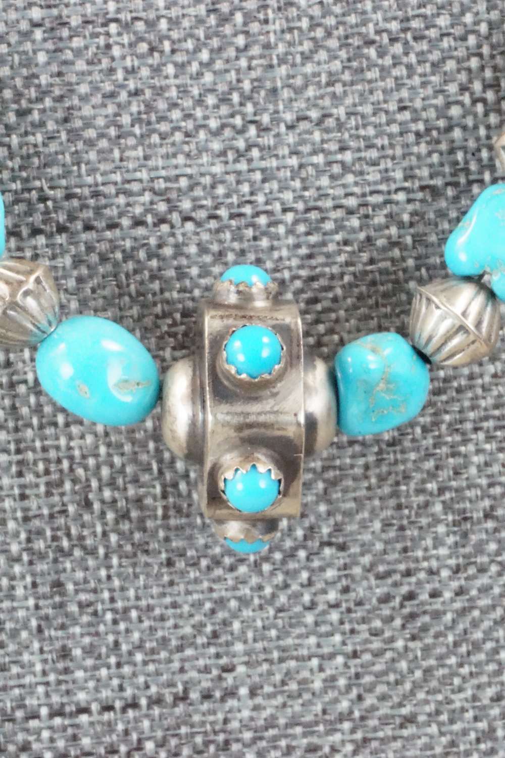 Turquoise & Sterling Silver Necklace - Navajo