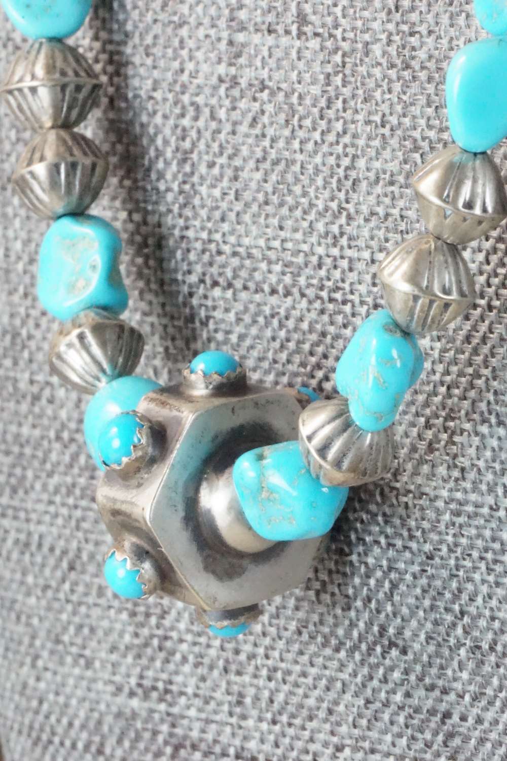 Turquoise & Sterling Silver Necklace - Navajo