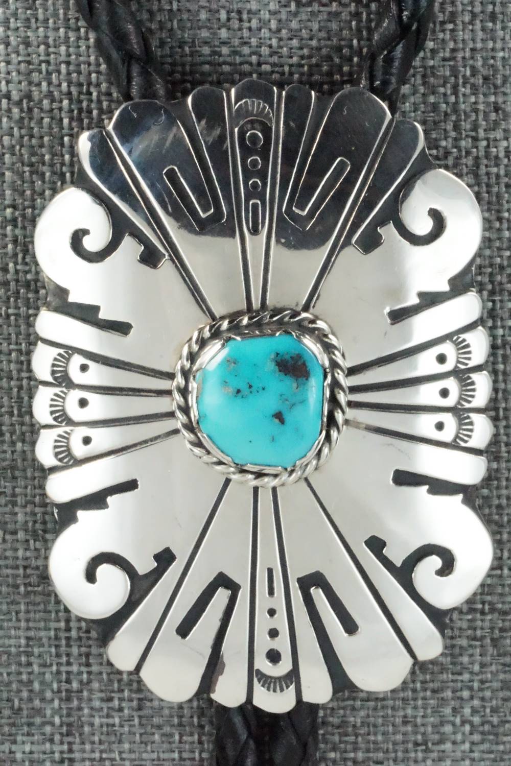 Turquoise & Sterling Silver Bolo Tie - Rosita Singer