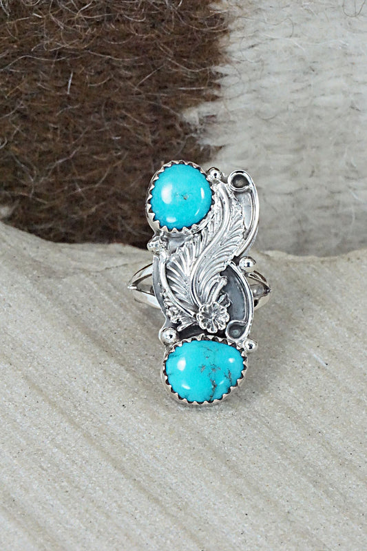 Turquoise & Sterling Silver Ring - William Begay - Size 4.5