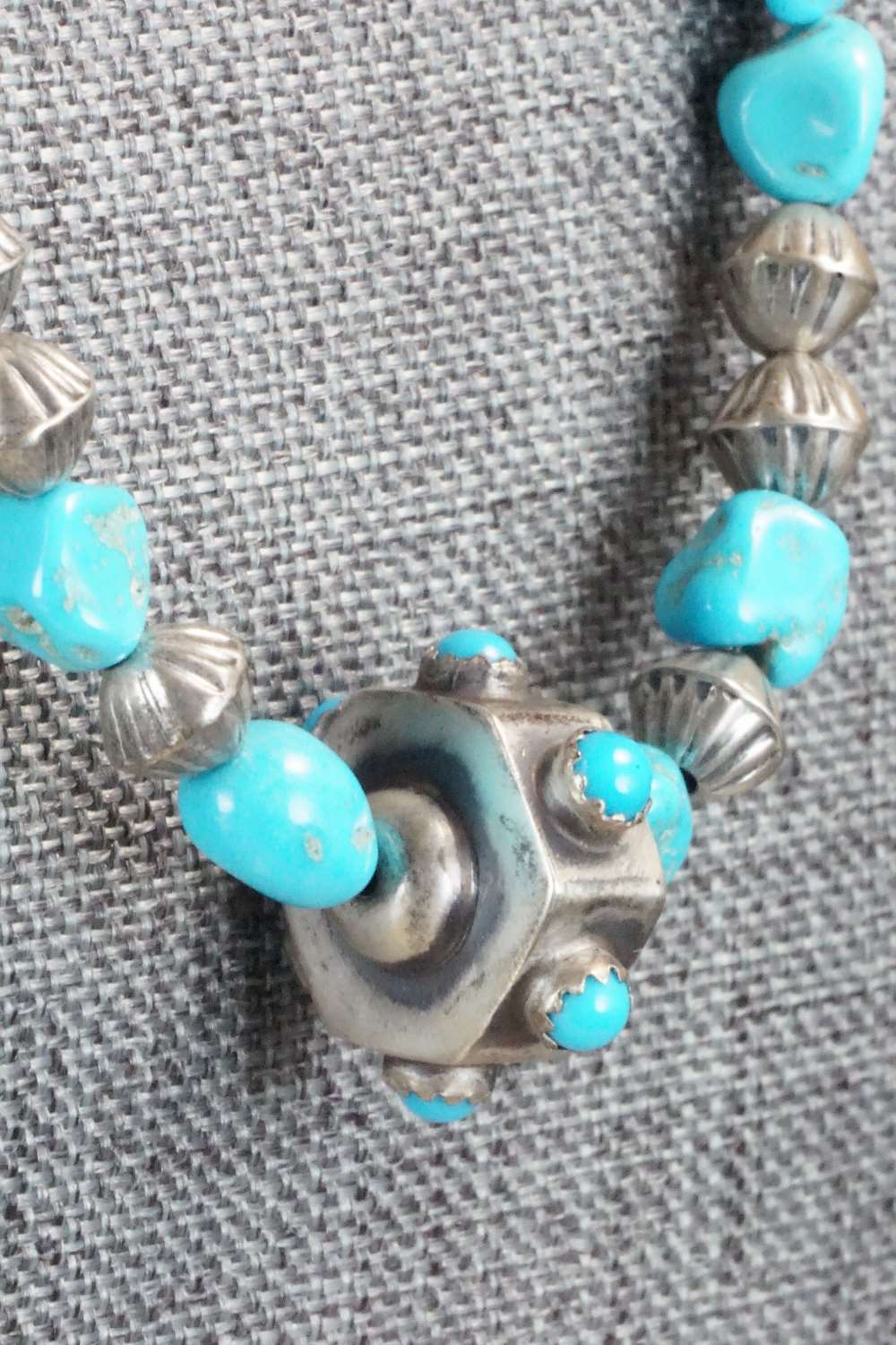 Turquoise & Sterling Silver Necklace - Navajo