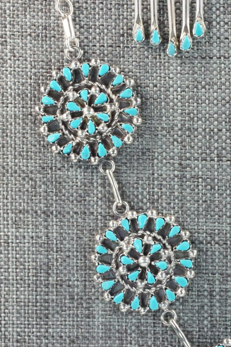 Turquoise & Sterling Silver Necklace and Earrings Set - Tricia Leekity