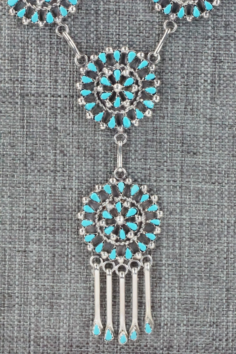 Turquoise & Sterling Silver Necklace and Earrings Set - Tricia Leekity