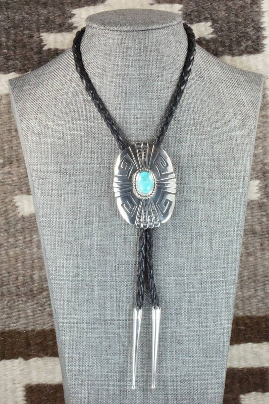 Turquoise & Sterling Silver Bolo Tie - Rosita Singer