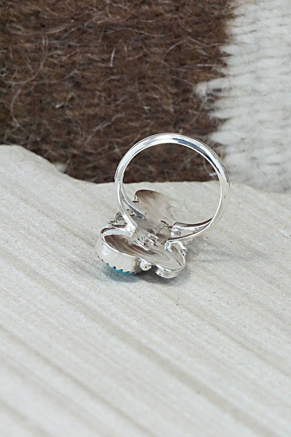 Turquoise & Sterling Silver Ring - William Begay - Size 4.5