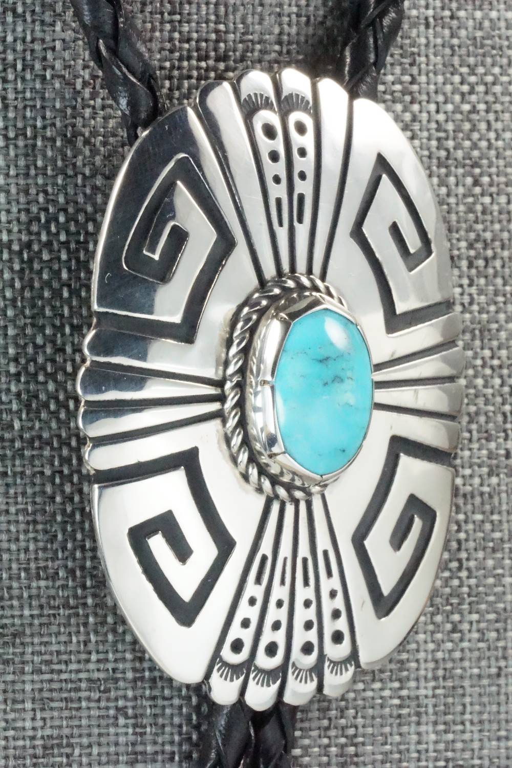 Turquoise & Sterling Silver Bolo Tie - Rosita Singer