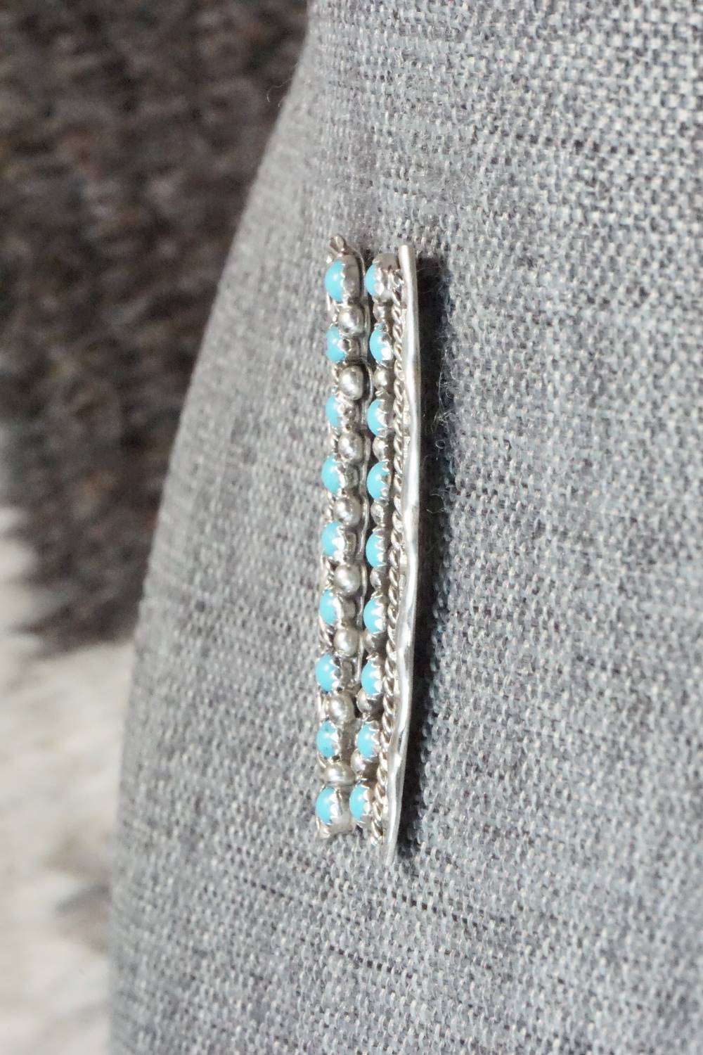 Turquoise & Sterling Silver Earrings - Falencia Yazzie