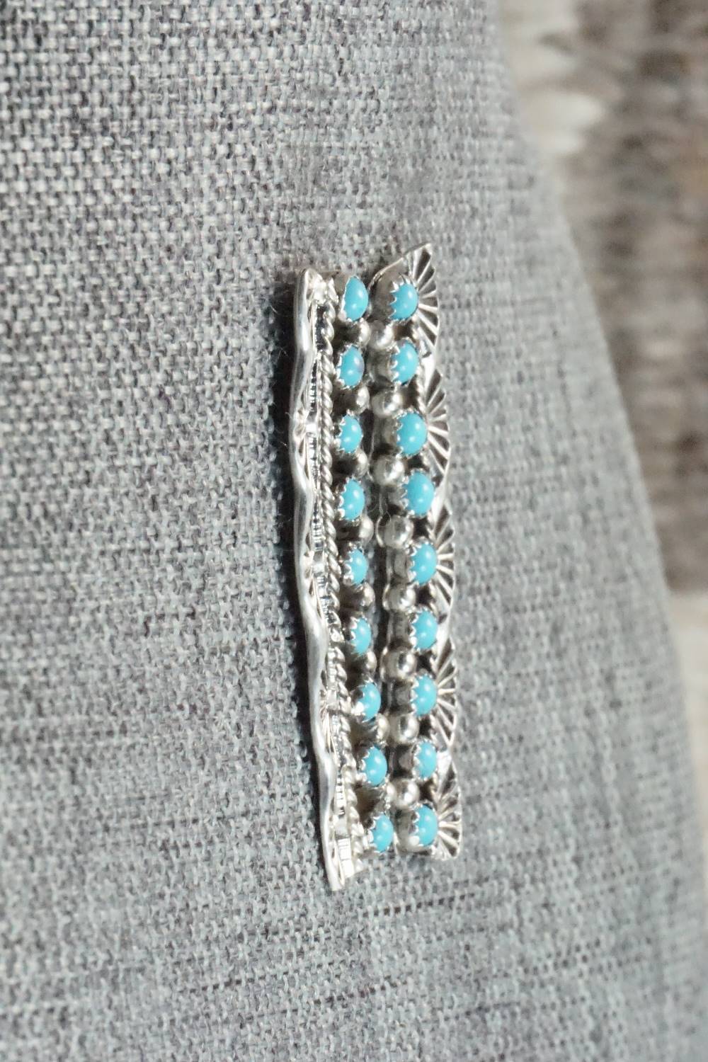 Turquoise & Sterling Silver Earrings - Falencia Yazzie