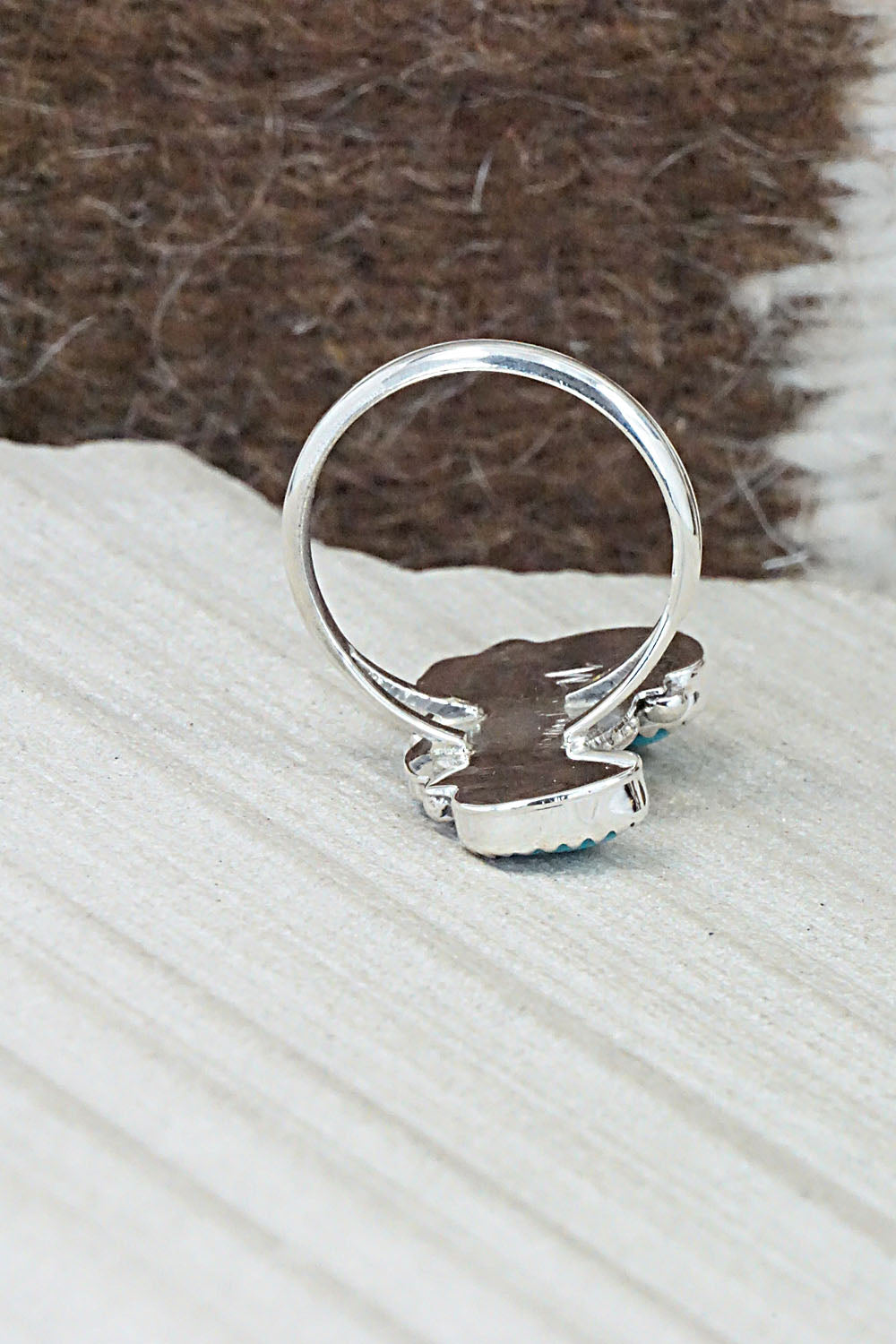 Turquoise & Sterling Silver Ring - William Begay - Size 8.25
