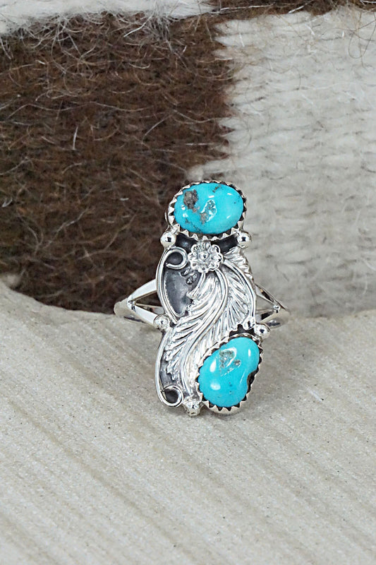 Turquoise & Sterling Silver Ring - William Begay - Size 9