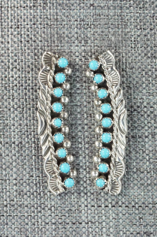 Turquoise & Sterling Silver Earrings - Falencia Yazzie