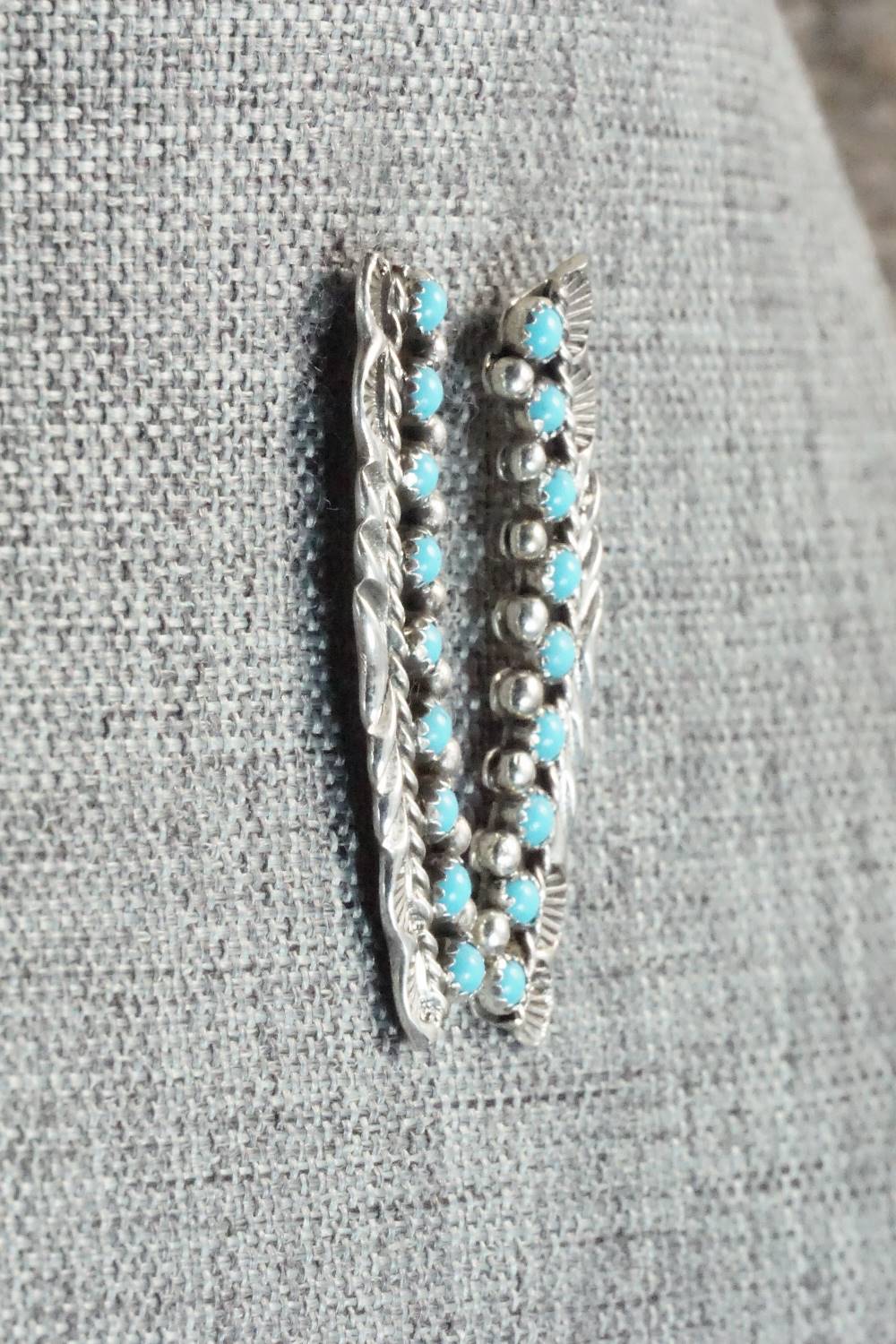 Turquoise & Sterling Silver Earrings - Falencia Yazzie