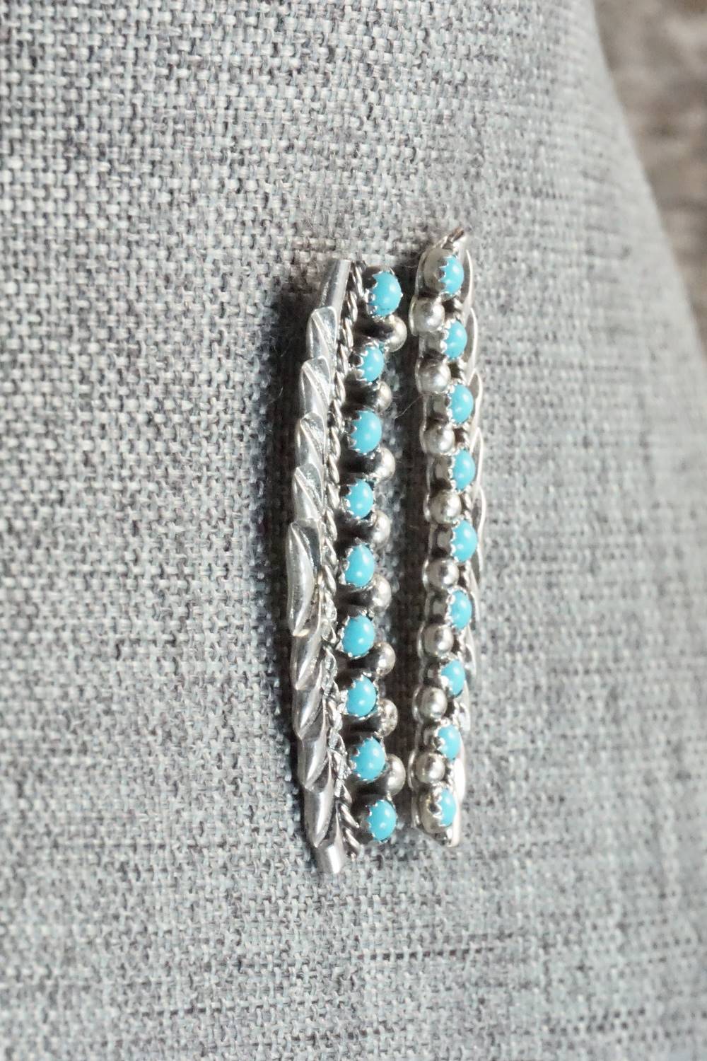 Turquoise & Sterling Silver Earrings - Falencia Yazzie
