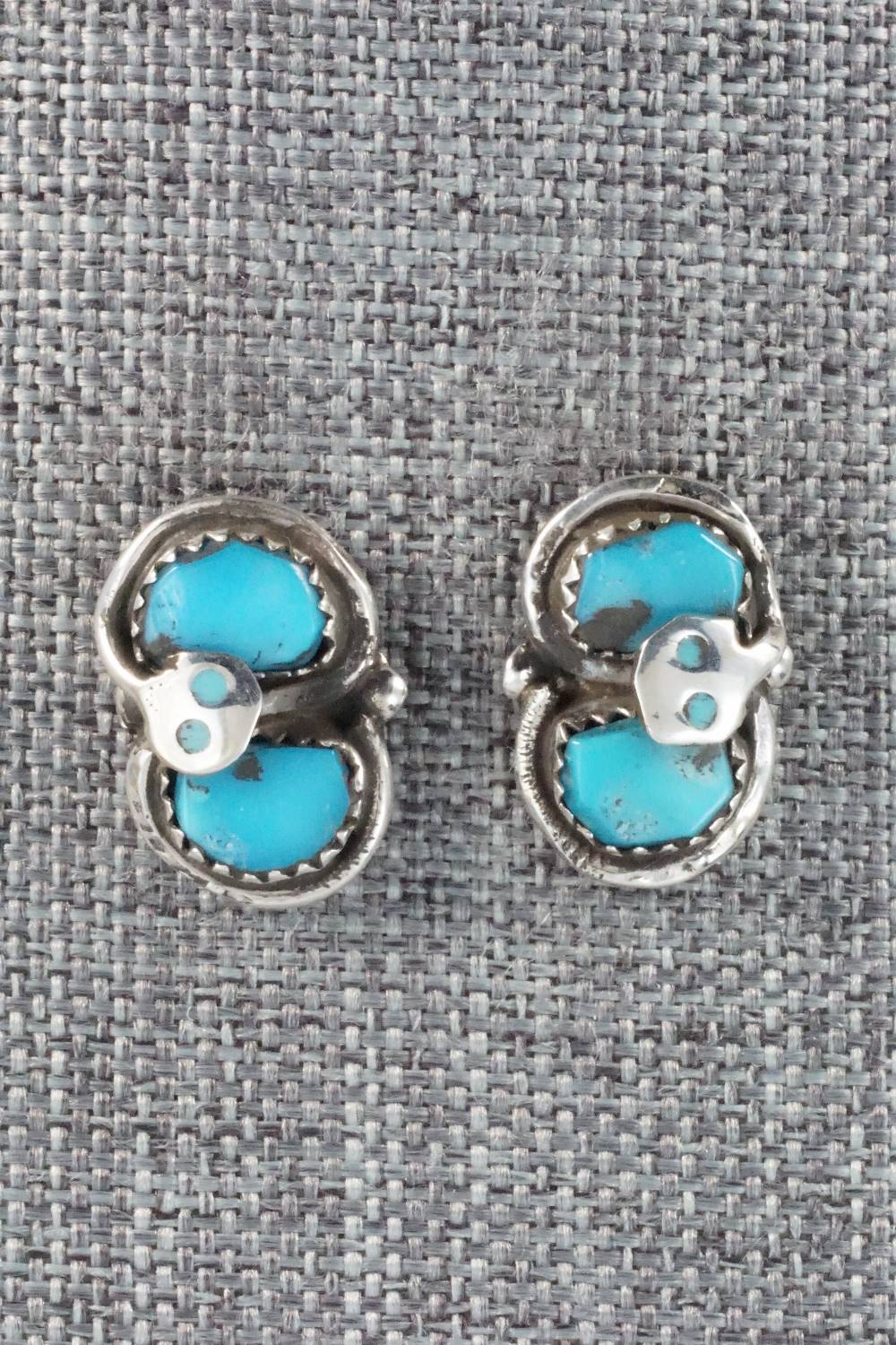 Turquoise & Sterling Silver Earrings - Gayle Calavaza