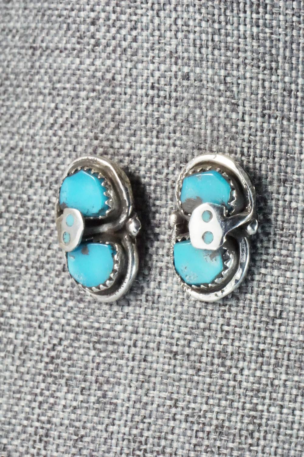 Turquoise & Sterling Silver Earrings - Gayle Calavaza