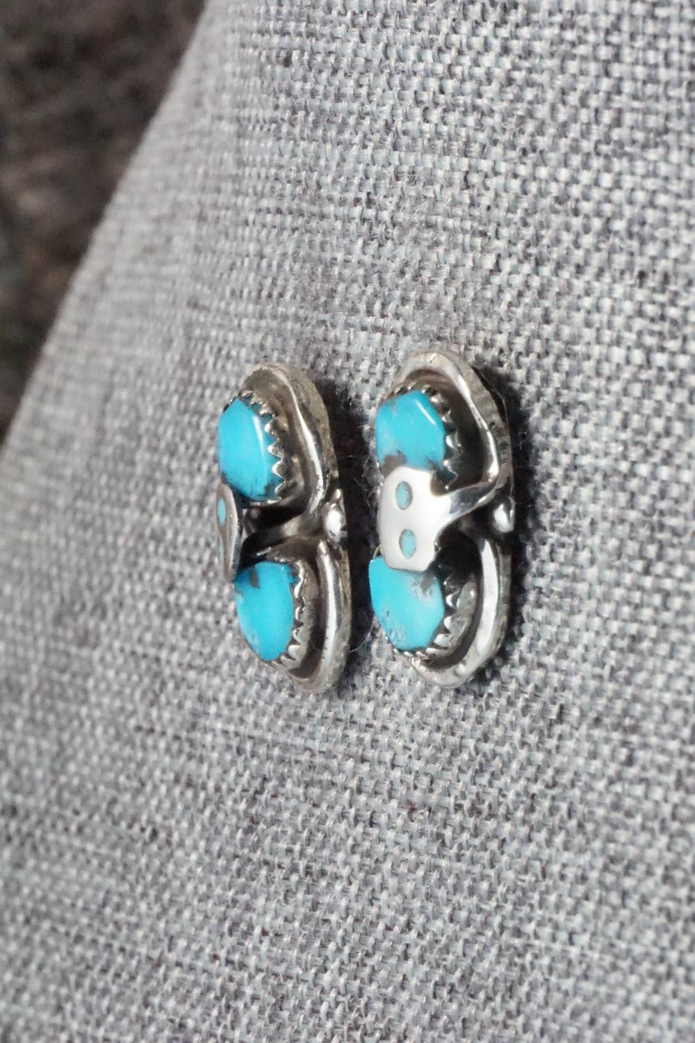 Turquoise & Sterling Silver Earrings - Gayle Calavaza