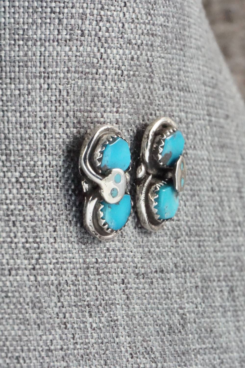 Turquoise & Sterling Silver Earrings - Gayle Calavaza