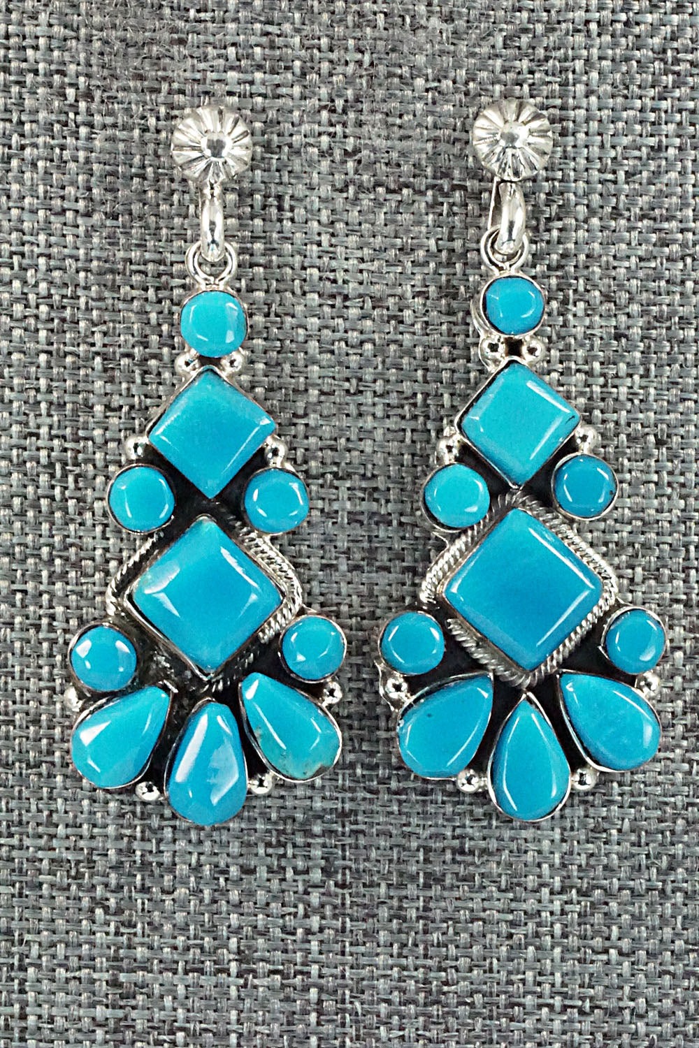 Turquoise & Sterling Silver Earrings - Verley Betone