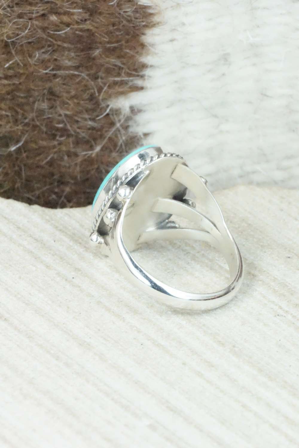 Turquoise & Sterling Silver Ring - Grace Kenneth - Size 8