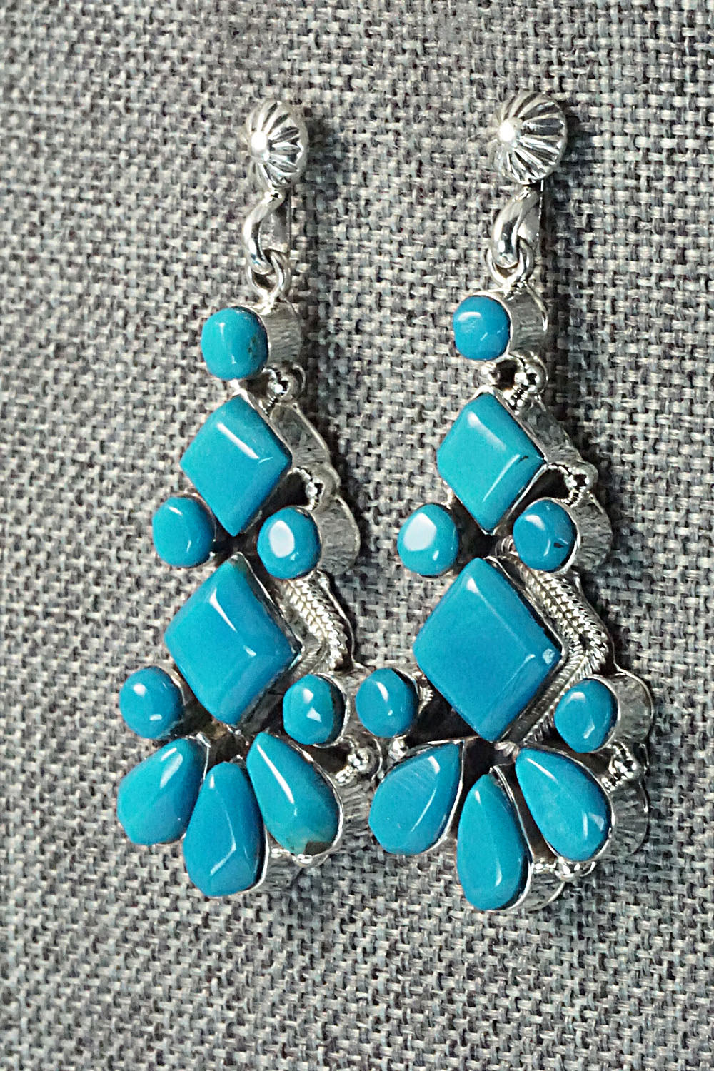 Turquoise & Sterling Silver Earrings - Verley Betone