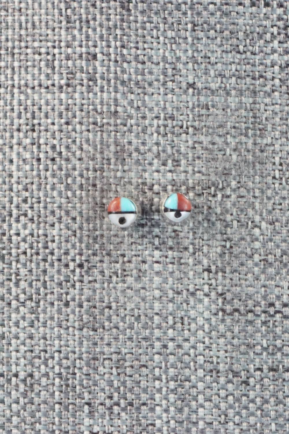Multi Stone Inlay & Sterling Silver Earrings - Iris Niiha