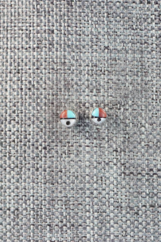 Multi Stone Inlay & Sterling Silver Earrings - Iris Niiha