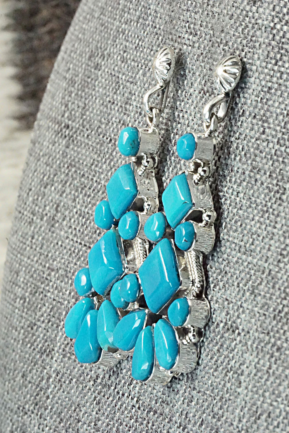 Turquoise & Sterling Silver Earrings - Verley Betone