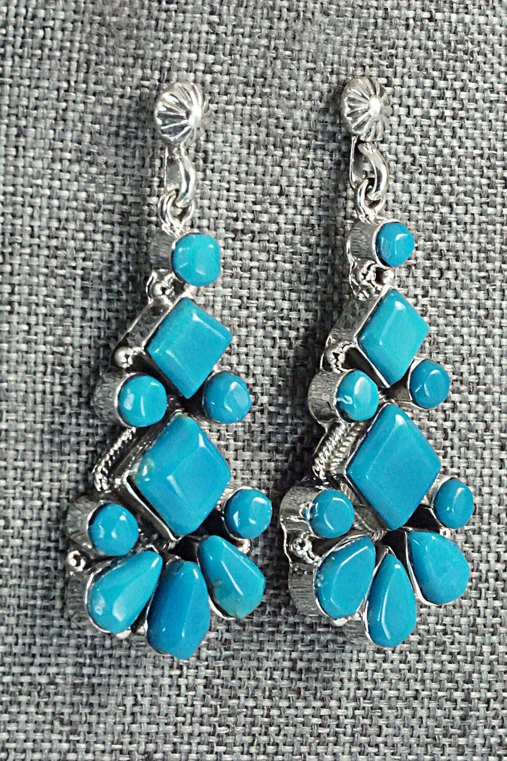 Turquoise & Sterling Silver Earrings - Verley Betone