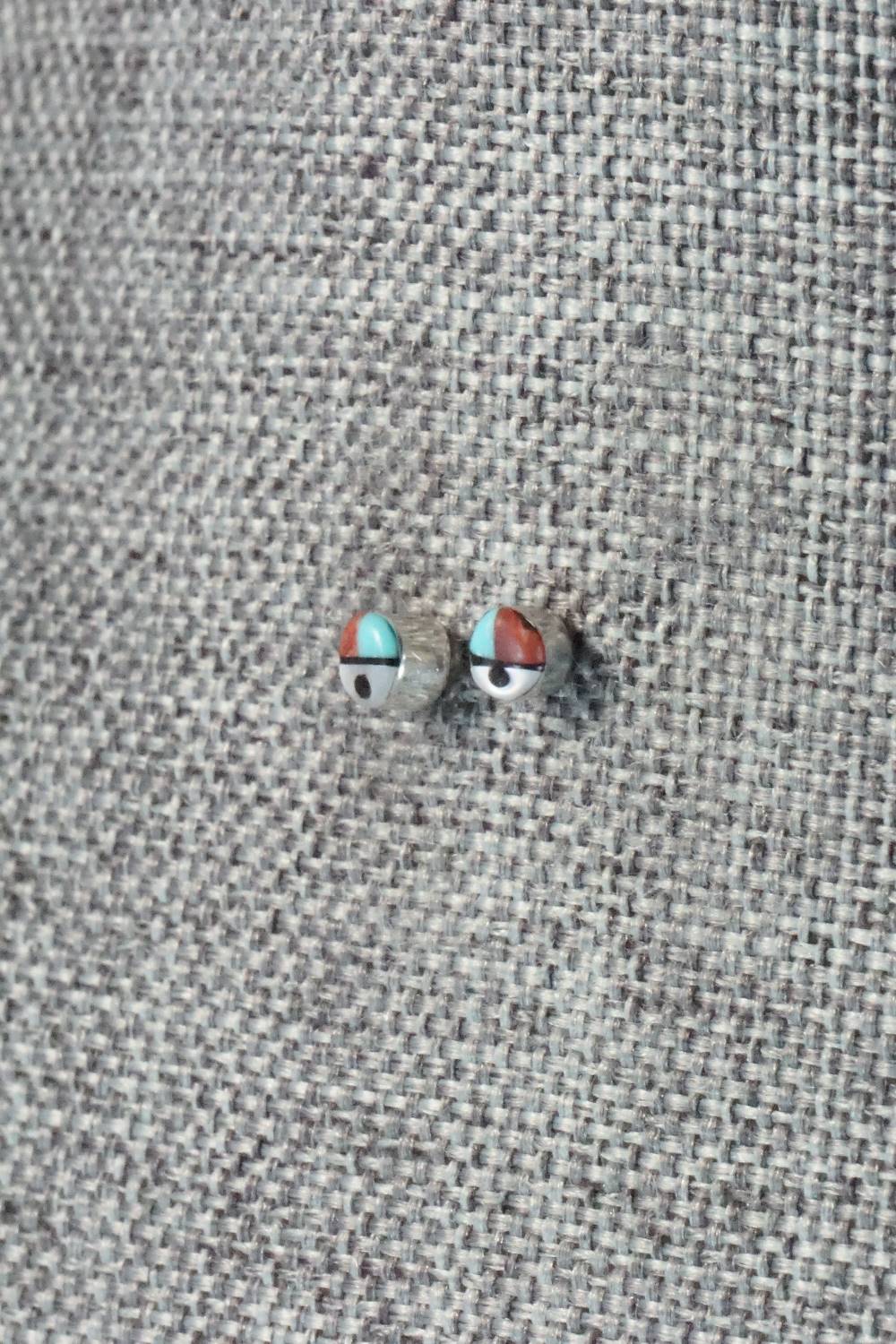 Multi Stone Inlay & Sterling Silver Earrings - Iris Niiha